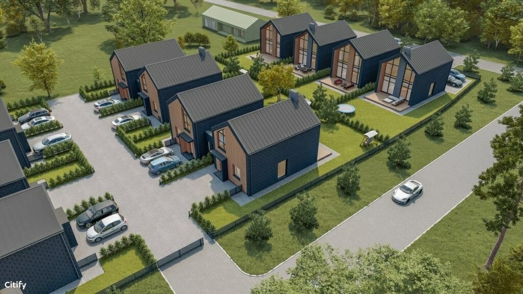 Pušų panorama 1 etapas (Kazio Bizausko g. 53, 55, Stasio Šilingo g. 92, 94, 96, 98, 100, 102) - Row housing - visualization