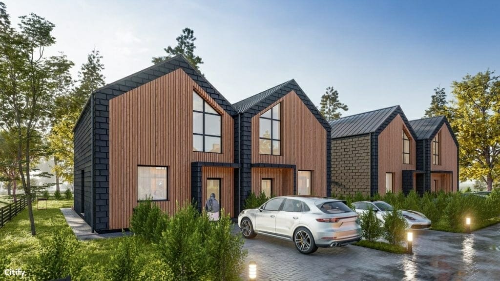 Pušų panorama 1 etapas (Kazio Bizausko g. 53, 55, Stasio Šilingo g. 92, 94, 96, 98, 100, 102) - Row housing - visualization