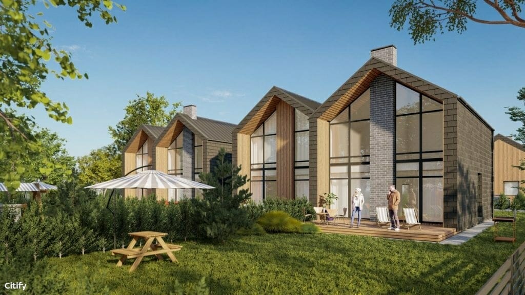 Pušų panorama 1 etapas (Kazio Bizausko g. 53, 55, Stasio Šilingo g. 92, 94, 96, 98, 100, 102) - Row housing - visualization