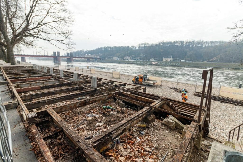 Daugirdo amfiteatras (Prieplaukos krant. 2) - Ūdenstilpnes krasts - būvdarbu attēli