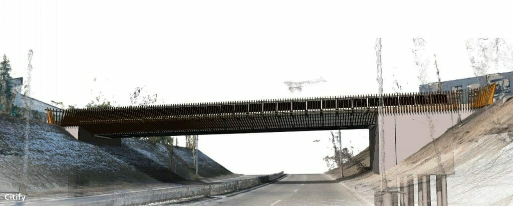 Pėsčiųjų viadukas ties Elnių g. (Elnių g.) - Bike path, Bridge - visualization