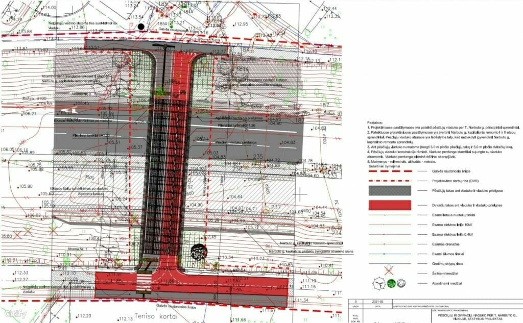 Pėsčiųjų viadukas ties Elnių g. (Elnių g.) - Bike path, Bridge - visualization