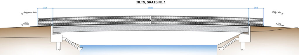 Gājēju un velosipēdu tilts pār Kīleveina grāvi (Dēļu iela) - Sild - visuaalne