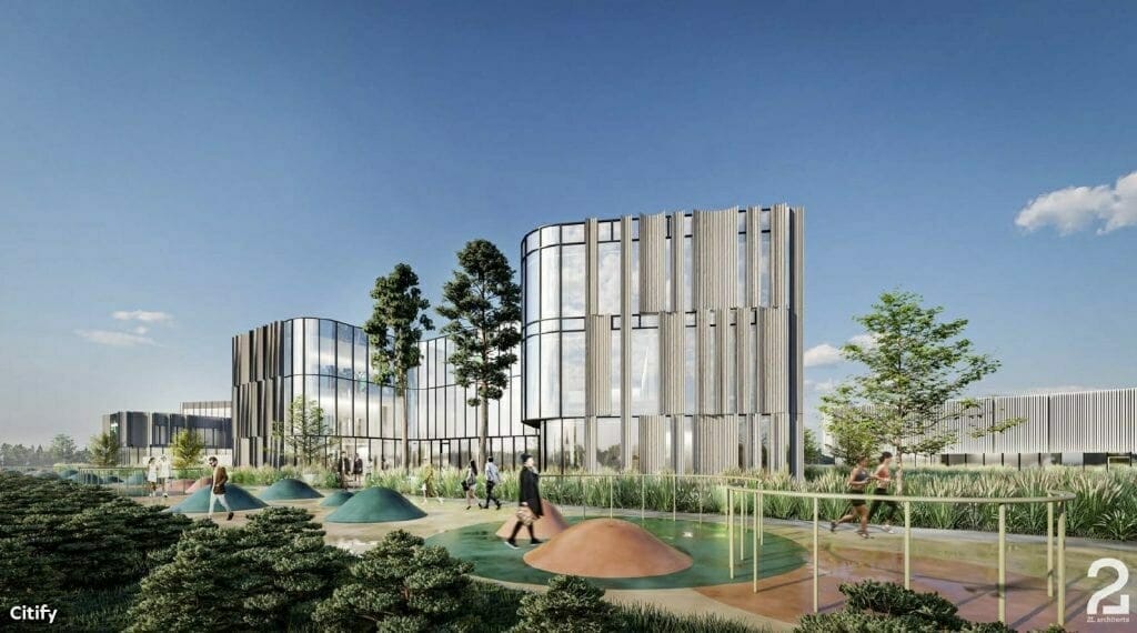 Green Point (J. Brožaičio g. 7,9,11) - Office center, Shopping center, Sports arena - visualization