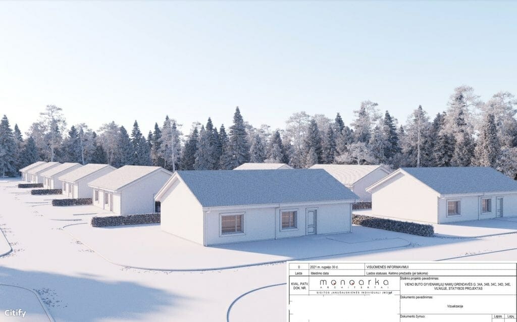 Grendavės g. 34A, 34A, 34C, 34D, 34E (Grendavės g. 34A, 34A, 34C, 34D, 34E) - Private house community - visualization