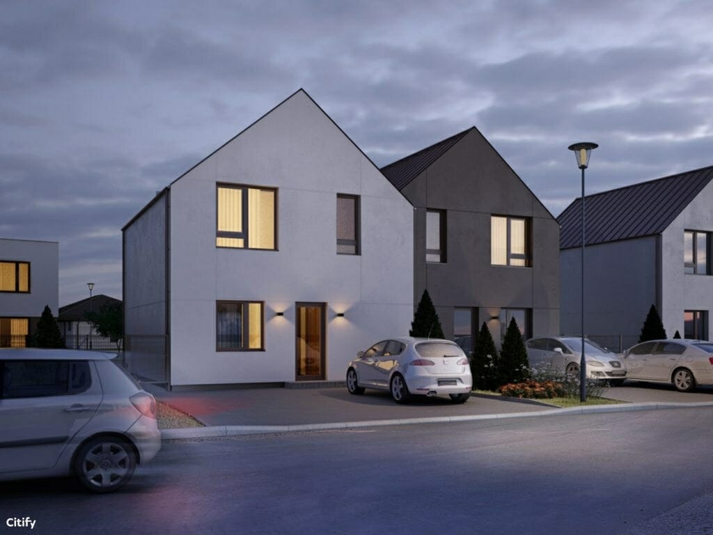 Karininkų namai (Savanorių g. 13,15,19,23,27,31,35,39,43,47,49,51, Narsiečiai) - Private house community, Row housing - visualization