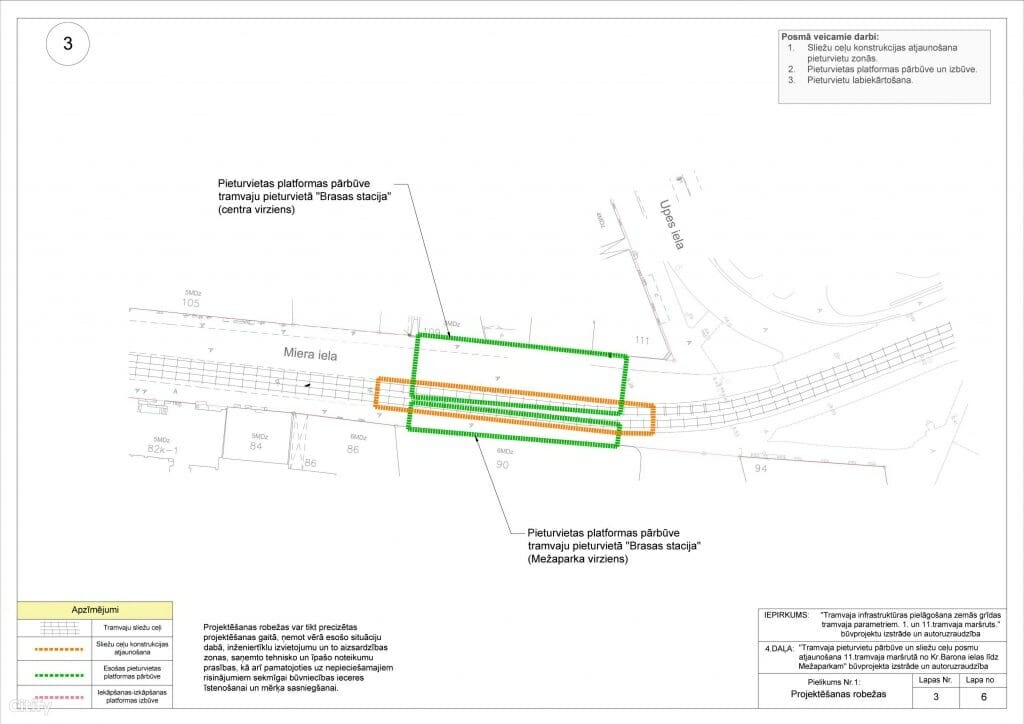 Tramvaja pieturvietu pārbūve un sliežu ceļu posmu atjaunošana 11.tramvaja maršrutā no Kr.Barona ielas līdz Mežaparkam (Matīsa iela, Miera iela, Kokneses prospekts) - Road - visualization