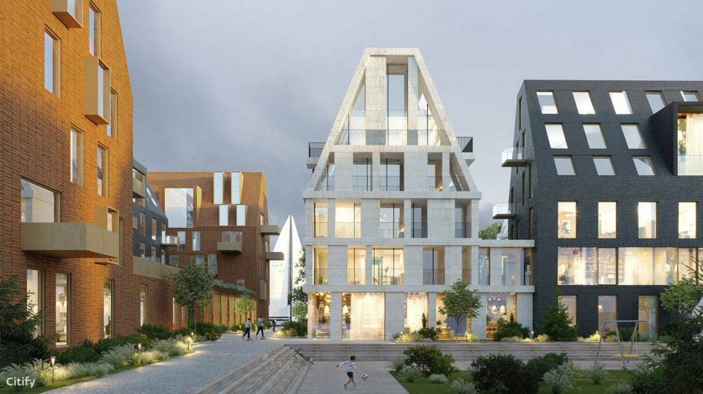 Memelio miestas | gyvenamasis 1 etapas (Naujoji Uosto g. 3) - Multi apartment - visualization