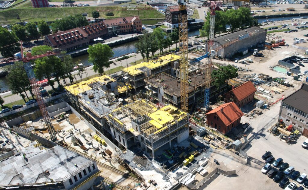 Memelio miestas | gyvenamasis 1 etapas (Naujoji Uosto g. 3) - Multi apartment - construction photos