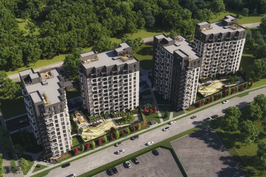 Arena Garden Towers - 1. kārta, "A1" ēka (Arēnas iela 1) - Daugiabutis - vizualizacija