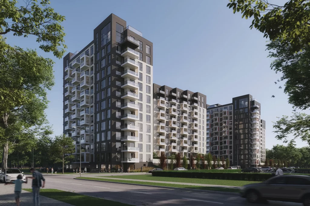 Arena Garden Towers (Arēnas iela 1) - Korterelamu - visuaalne