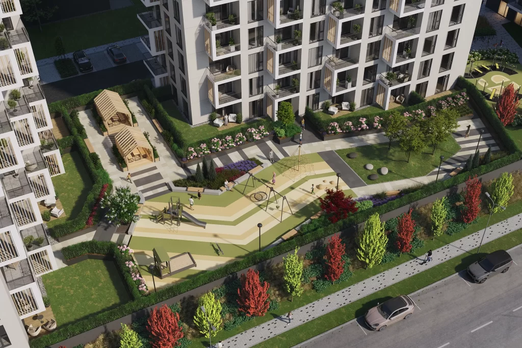 Arena Garden Towers - 1. kārta, "A1" ēka (Arēnas iela 1) - Daugiabutis - vizualizacija