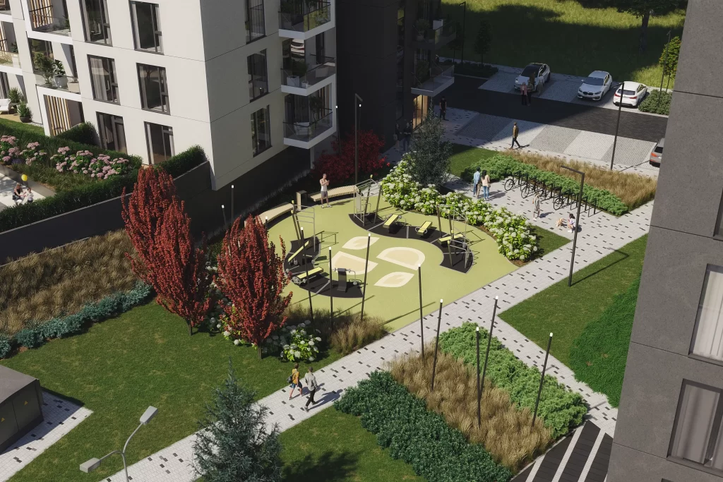 Arena Garden Towers - 1. kārta, "A1" ēka (Arēnas iela 1) - Daugiabutis - vizualizacija