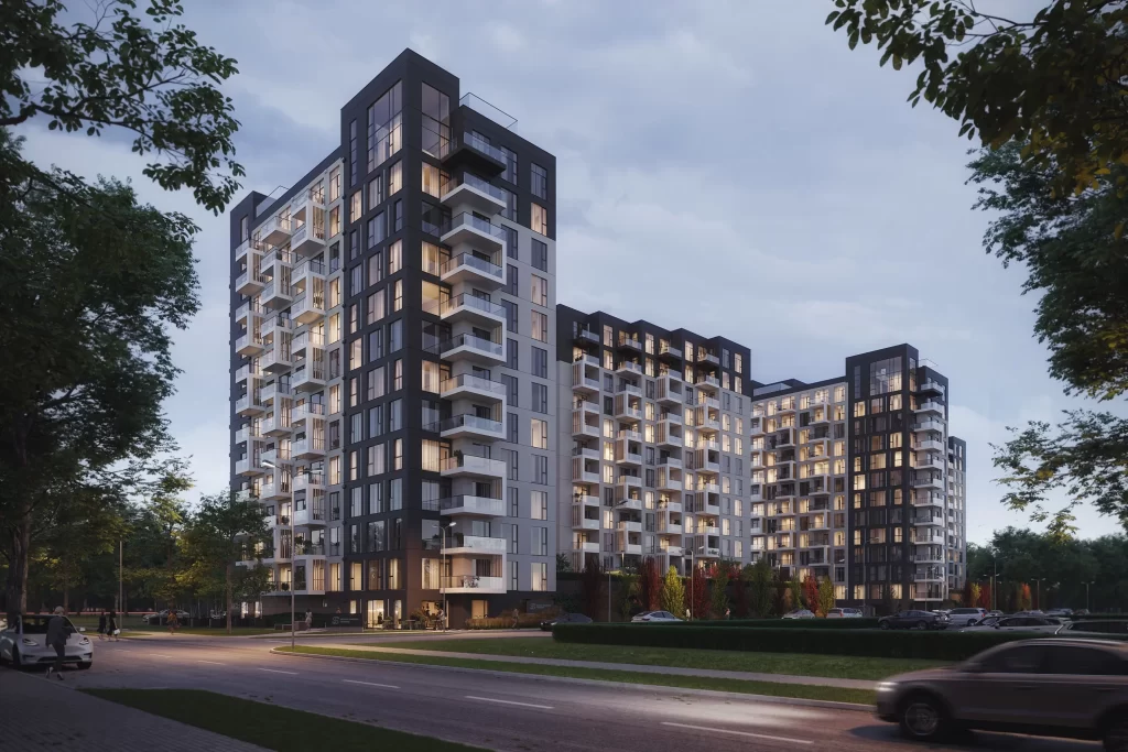 Arena Garden Towers - 1. kārta, "A1" ēka (Arēnas iela 1) - Daugiabutis - vizualizacija