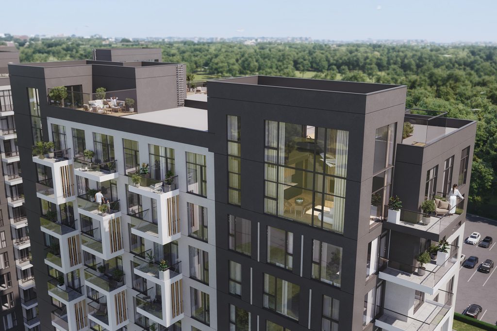 Arena Garden Towers - 1. kārta, "A1" ēka (Arēnas iela 1) - Daugiabutis - vizualizacija