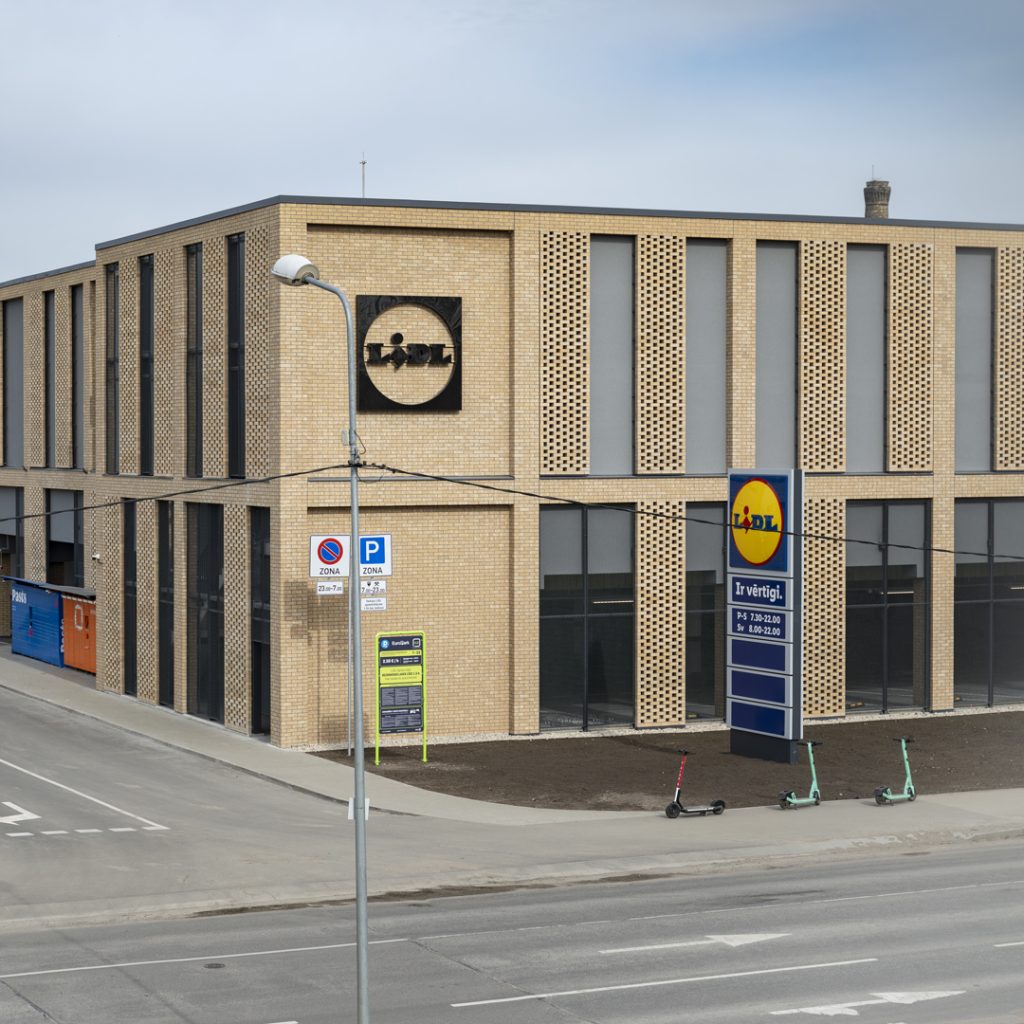 Lāčplēša skvērs - 1. kārta - LIDL - Lāčplēša iela 76 (Lāčplēša iela 76) - Tirdzniecības centrs - būvdarbu attēli