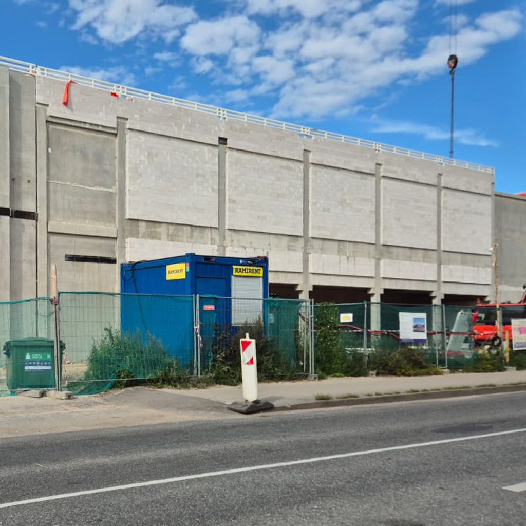 Lāčplēša skvērs - 1. kārta - LIDL - Lāčplēša iela 76 (Lāčplēša iela 76) - Tirdzniecības centrs - būvdarbu attēli