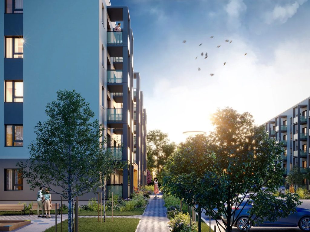 Blūmendāles mājas - 1. ēka (Prūšu iela 1E) - Korterelamu - visuaalne