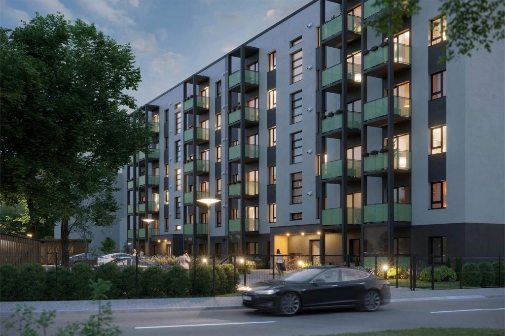 Blūmendāles mājas - 1. ēka (Prūšu iela 1E) - Korterelamu - visuaalne