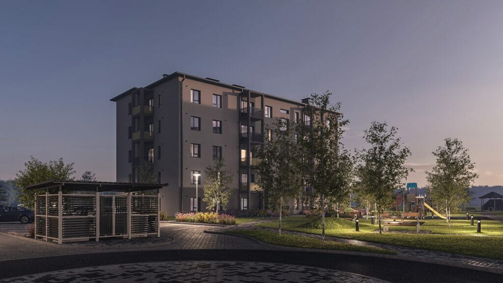 Dreilinga mājas - 2. kārta (Mazā Robežu iela 1, 2, 3, 4, 5) - Daugiabutis - vizualizacija