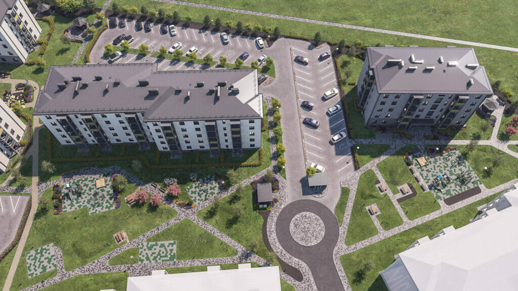 Dreilinga mājas - 2. kārta (Mazā Robežu iela 1, 2, 3, 4, 5) - Daugiabutis - vizualizacija