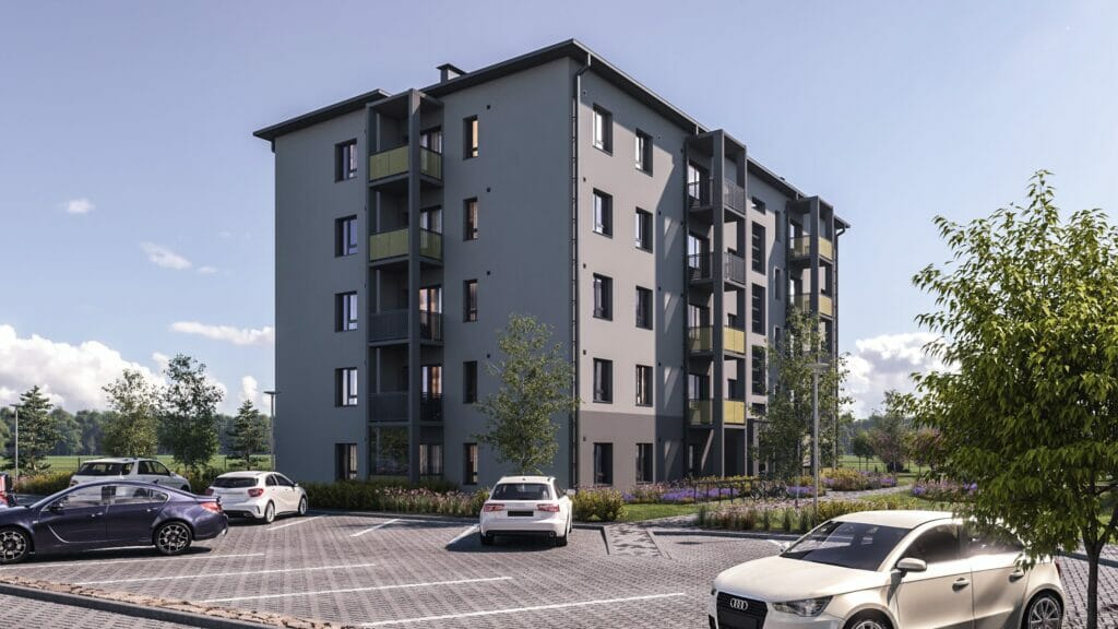 Dreilinga mājas - 2. kārta (Mazā Robežu iela 1, 2, 3, 4, 5) - Daugiabutis - vizualizacija