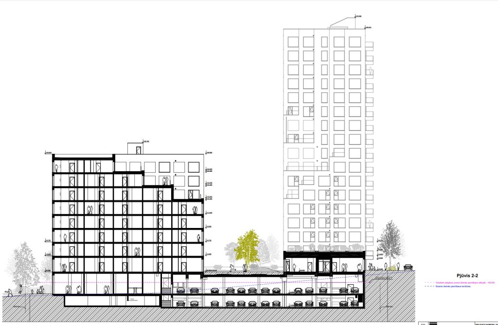 Virš šilų vakarai (Poligrafijos g. 3) - Daugiabutis - vizualizacija