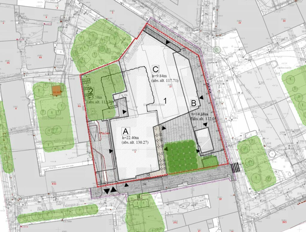 Vilniaus g. 33 / Palangos g. 4 (Vilniaus g. 33, Palangos g. 4) - Office center - visualization
