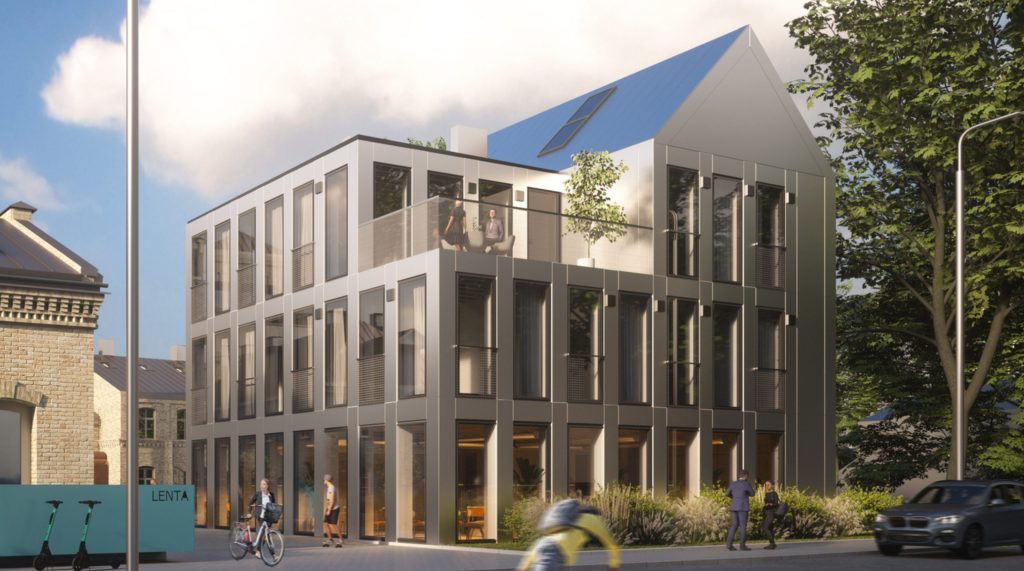 Lenta kvartāls – 1. kārta - Grata Nams (Jelgavas iela 68) - Multi apartment, Office center - visualization