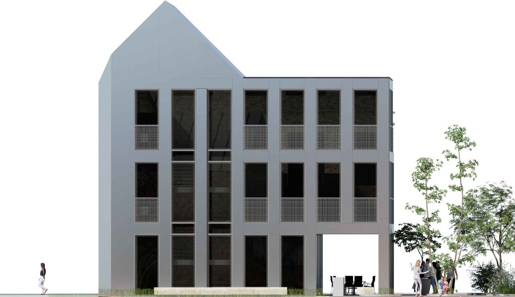 Lenta kvartāls – 1. kārta - Grata Nams (Jelgavas iela 68) - Multi apartment, Office center - visualization