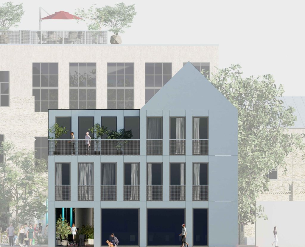 Lenta kvartāls – 1. kārta - Grata Nams (Jelgavas iela 68) - Multi apartment, Office center - visualization