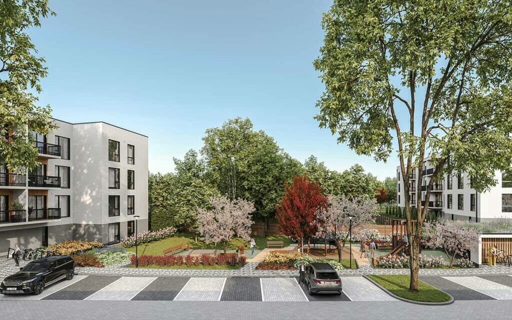 Ābeļziedu terases (Laimdotas iela 38) - Daudzdzīvokļu nams - vizualizācija