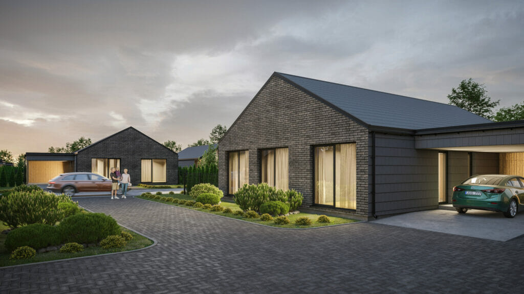 Marių parkas 1 etapas (J. Aisčio g. 7, 7A, 7B, 7C, 7D, 7E, 7F, 13, 13A, 13B) - Private house community, Row housing - visualization