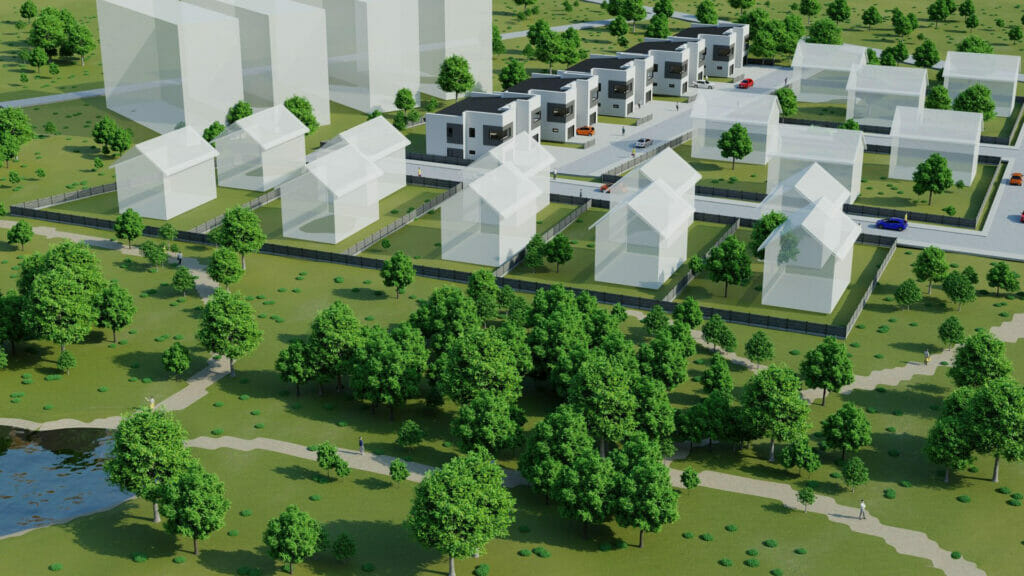 J. Bretkūno g. 34, 36, 38, 40, 42 (J. Bretkūno g. 34, 36, 38, 40, 42) - Row housing - visualization