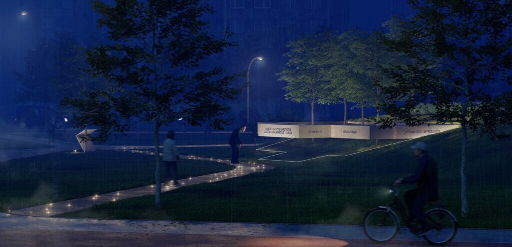 Paminklas J. Lukšai-Daumantui (Juozo Lukšos-Daumanto skveras) - Square - visualization