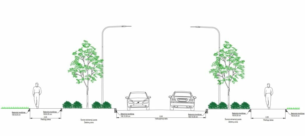 Papilėnų g. nuo Pilaitės pr. iki Vydūno g (Papilėnų g.) - Street - visualization