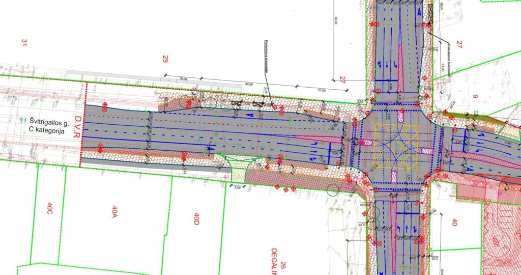 Kauno ir Švitrigailos g. sankryža (Kauno g., Švitrigailos g.) - Gatvė - vizualizacija