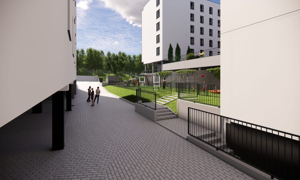 Paukščių takas 2 etapas (Ozo g. 41) - Multi apartment, Office center - visualization