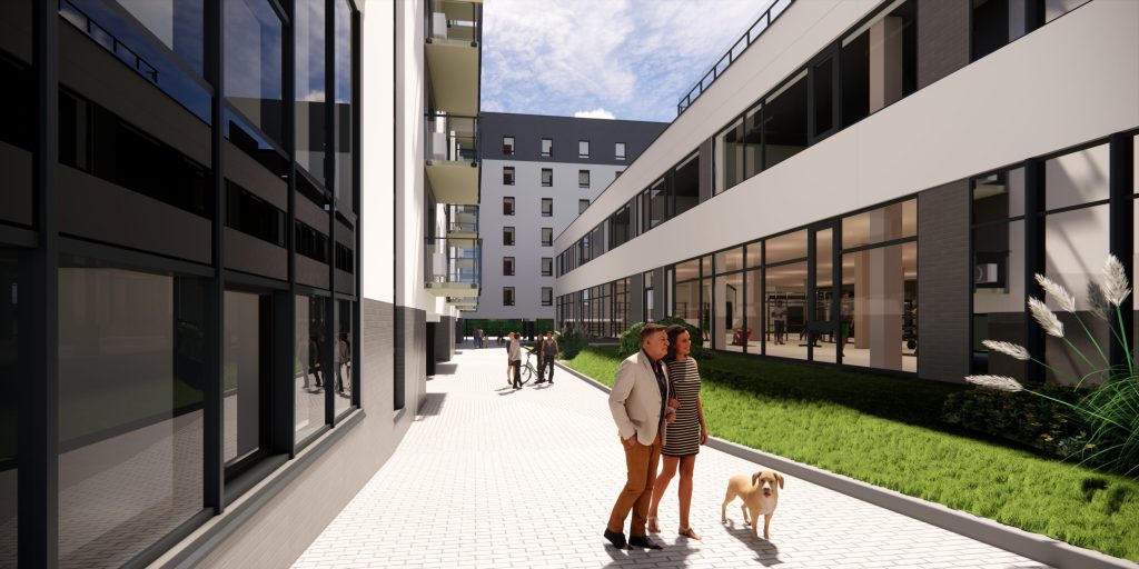 Paukščių takas 2 etapas (Ozo g. 41) - Multi apartment, Office center - visualization