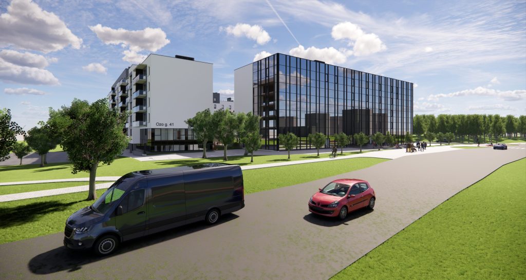 Paukščių takas 2 etapas (Ozo g. 41) - Multi apartment, Office center - visualization