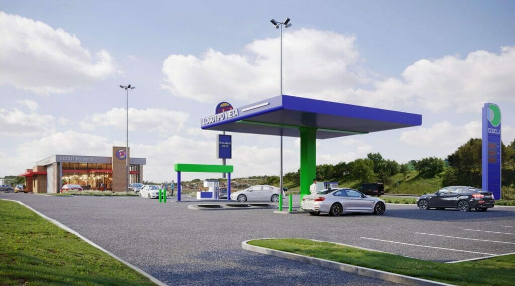 Gariūnų g. 64 (degalinė, greito maisto restoranai, plovykla) (Gariūnų g. 64) - Car wash, Food services, Petrol station - visualization