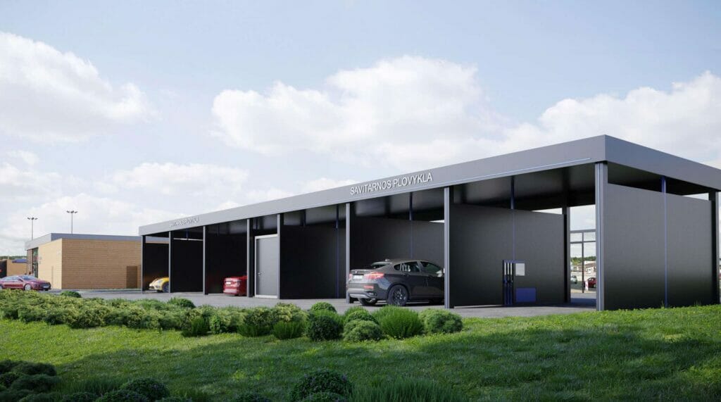 Gariūnų g. 64 (degalinė, greito maisto restoranai, plovykla) (Gariūnų g. 64) - Car wash, Food services, Petrol station - visualization