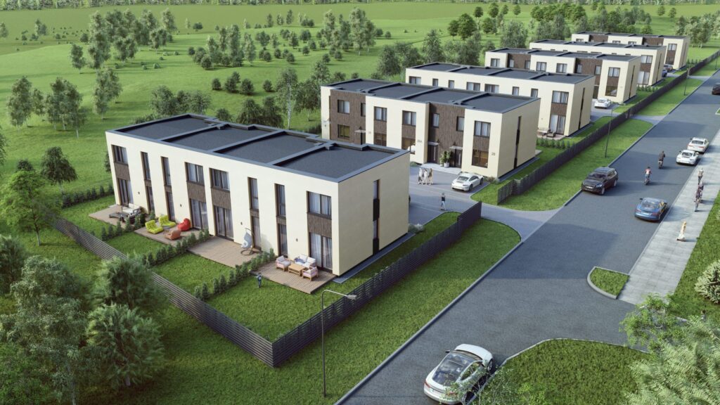 Pretorijaus namai 1 etapas (M. Pretorijaus g. 26, 28, 30, 32) - Row housing - visualization