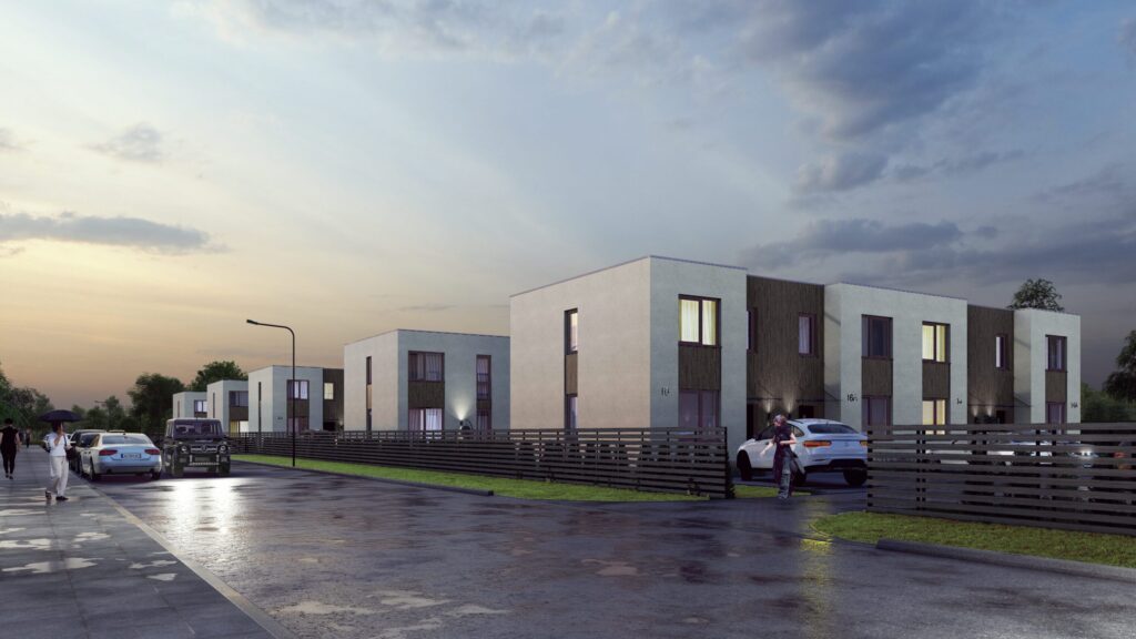 Pretorijaus namai 1 etapas (M. Pretorijaus g. 26, 28, 30, 32) - Row housing - visualization