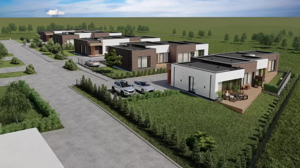 Riedulių namai (Riedulių g. 2, 4, 6, 8, 10) - Row housing - visualization