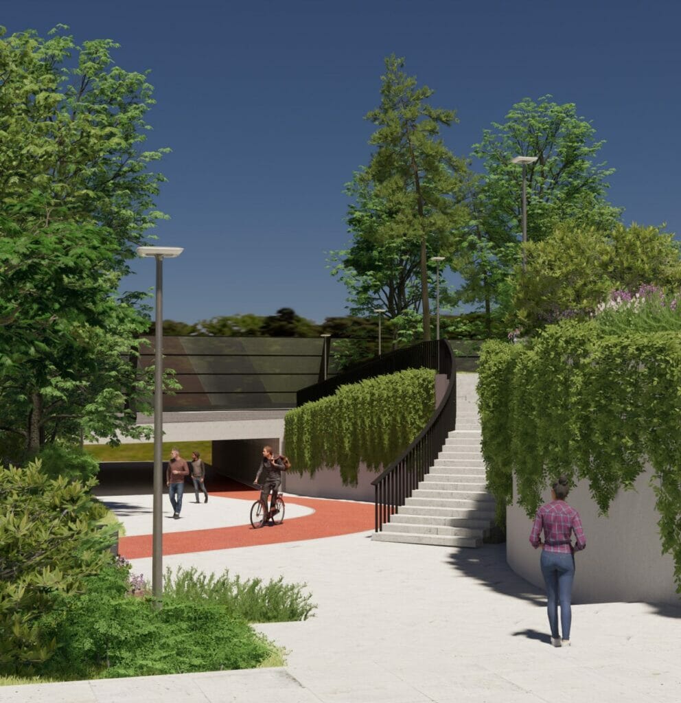 Tunelis po Geležinio vilko g., Gerosios vilties g. ir M. K. Čiurlionio g. atkarpų rekonstrukcija ( Geležinio vilko g., Gerosios vilties g.) - Bike path, Street - visualization