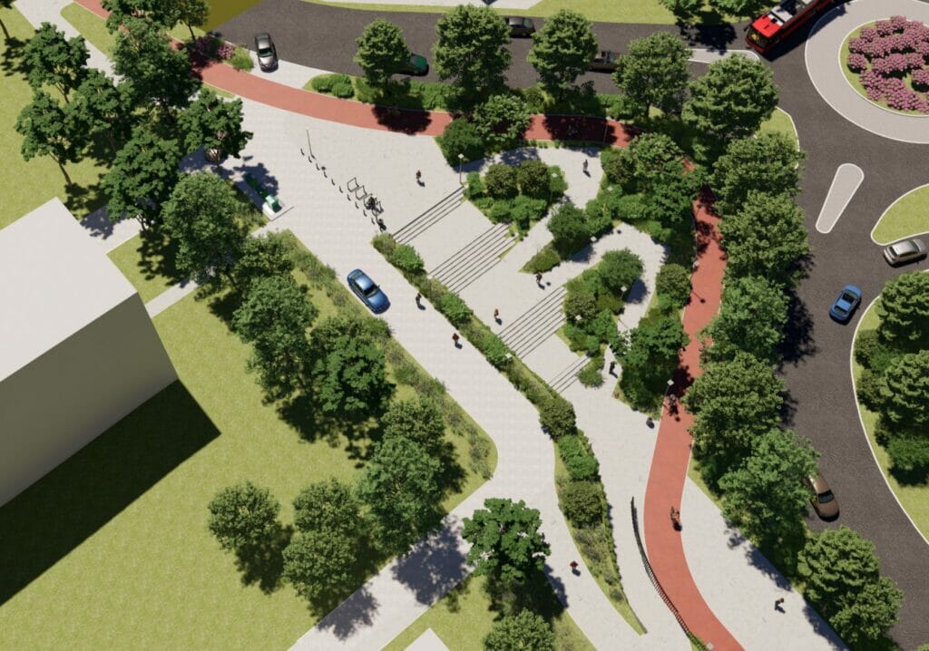 Tunelis po Geležinio vilko g., Gerosios vilties g. ir M. K. Čiurlionio g. atkarpų rekonstrukcija ( Geležinio vilko g., Gerosios vilties g.) - Bike path, Street - visualization