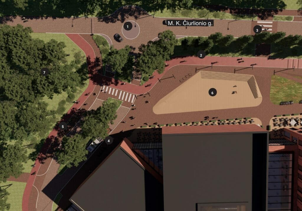 Tunelis po Geležinio vilko g., Gerosios vilties g. ir M. K. Čiurlionio g. atkarpų rekonstrukcija ( Geležinio vilko g., Gerosios vilties g.) - Bike path, Street - visualization