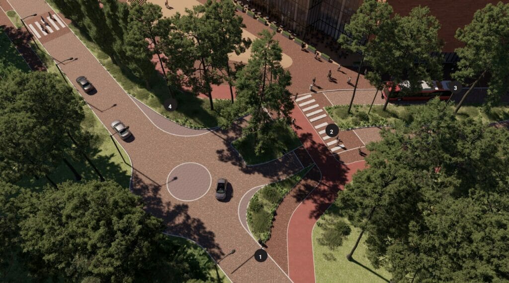 Tunelis po Geležinio vilko g., Gerosios vilties g. ir M. K. Čiurlionio g. atkarpų rekonstrukcija ( Geležinio vilko g., Gerosios vilties g.) - Bike path, Street - visualization