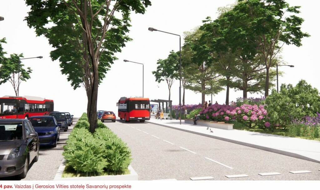 Tunelis po Geležinio vilko g., Gerosios vilties g. ir M. K. Čiurlionio g. atkarpų rekonstrukcija ( Geležinio vilko g., Gerosios vilties g.) - Bike path, Street - visualization